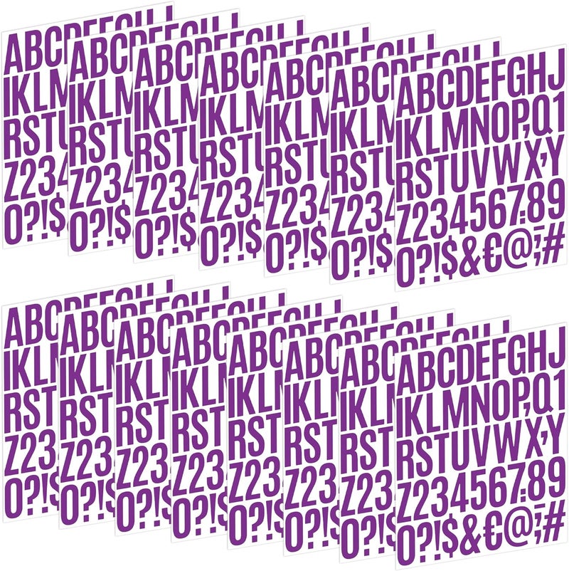 Metsyth Letter Stickers 15 Sheets 750 PCS Alphabet Number Stickers 2 Inch Vinyl Self Adhesive Stick on Letters for Water Bottles Scrapbooking Cup Mailbox Crafts Bulletin Board Classroom Decor(Purple) - Image 1